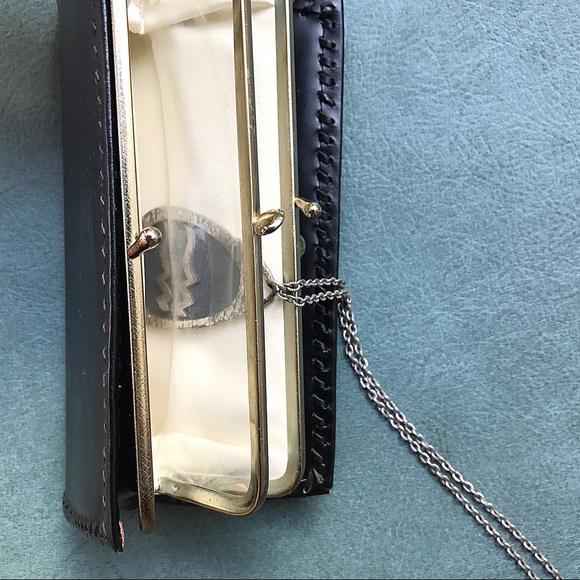 Navy Three Pocket Rectangle Clutch - Picture 5 of 5